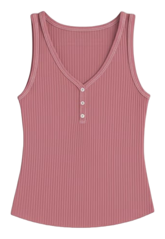 Ribbed V-neck Tank Top