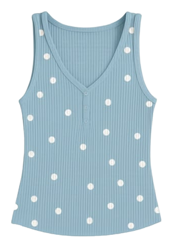 Ribbed V-neck Tank Top