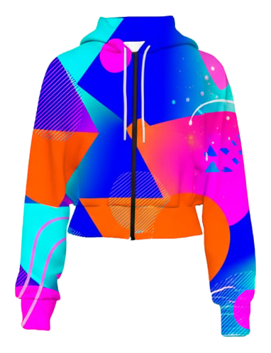 abstract art - Cropped full-zip hoodie