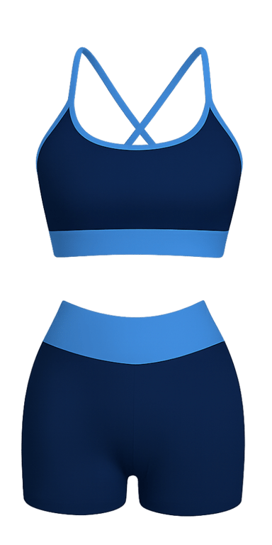 Workout set with criss cross back