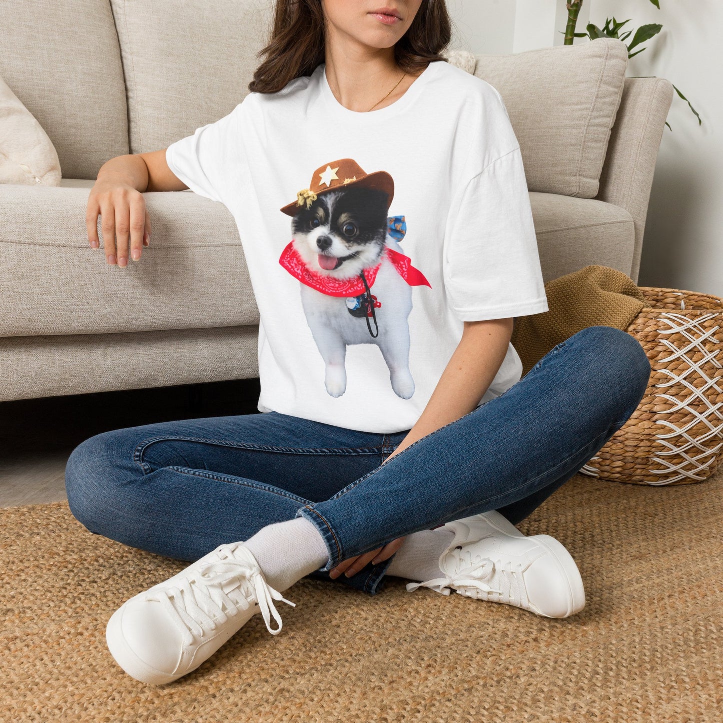 Cowboy Puppy T-Shirt — Cute Dog in Hat & Bandana Graphic Tee