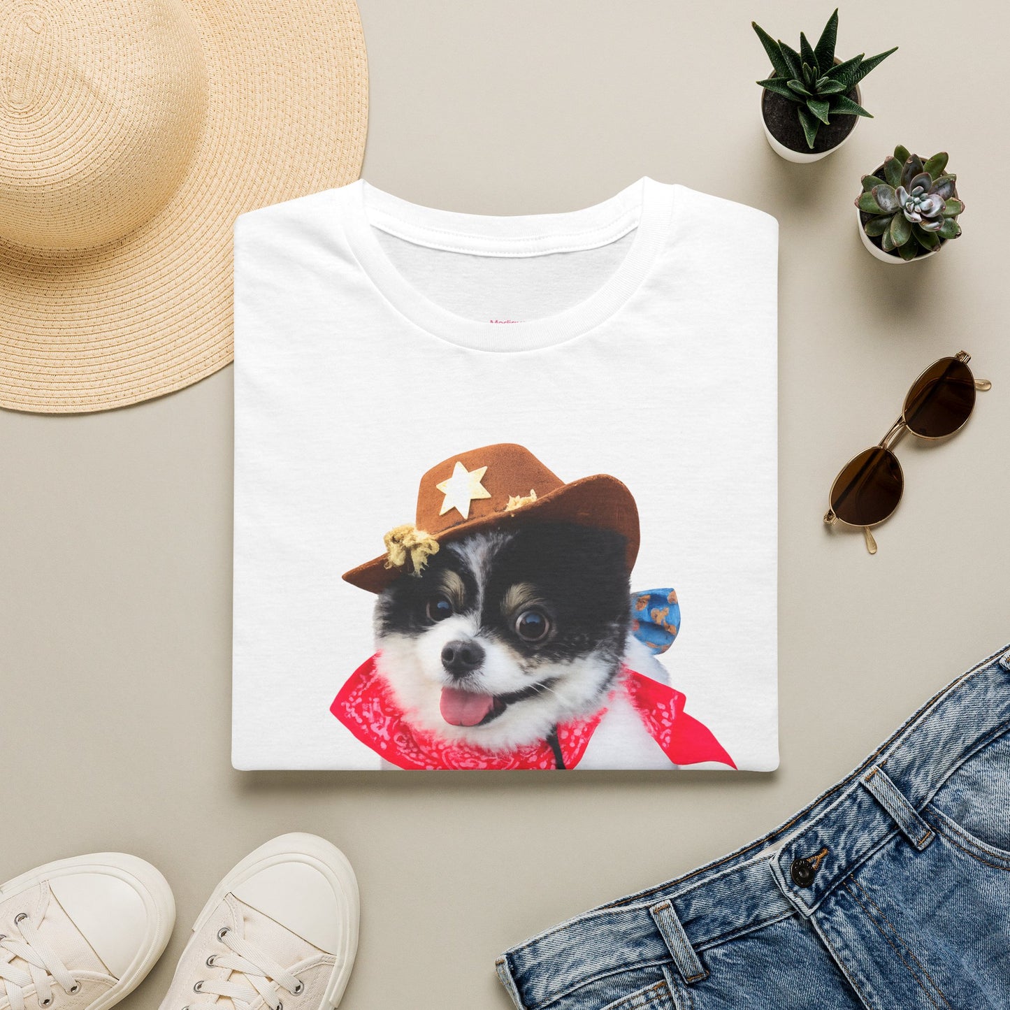 Cowboy Puppy T-Shirt — Cute Dog in Hat & Bandana Graphic Tee
