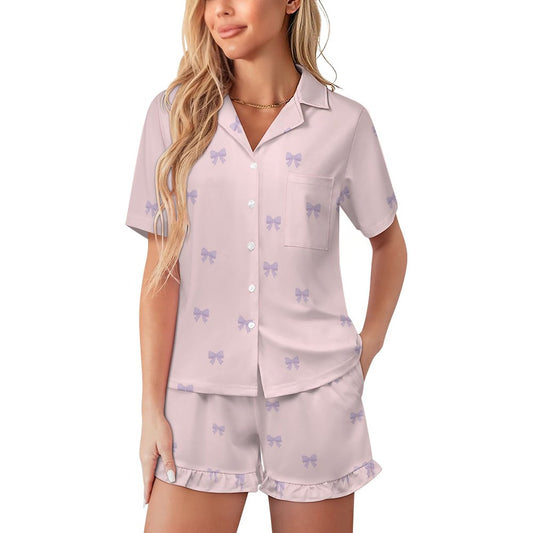 ultra-soft short sleeve collared PJ set
