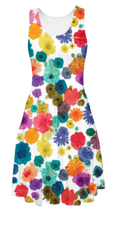 Scoop neck drop waist mini dress