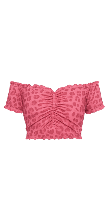 Off-Shoulder Ruched Crop Top