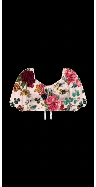 Puff Sleeve Tie-front Crop Top