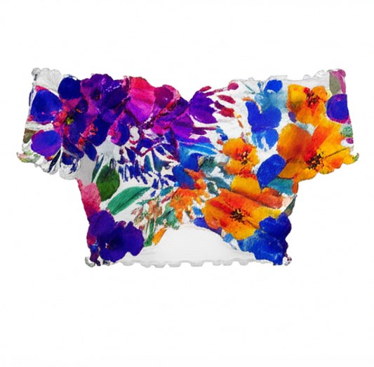 Off-Shoulder Ruched Crop Top