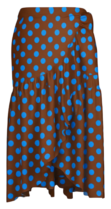 slightly darker color - Maxi wrap skirt with ruffles