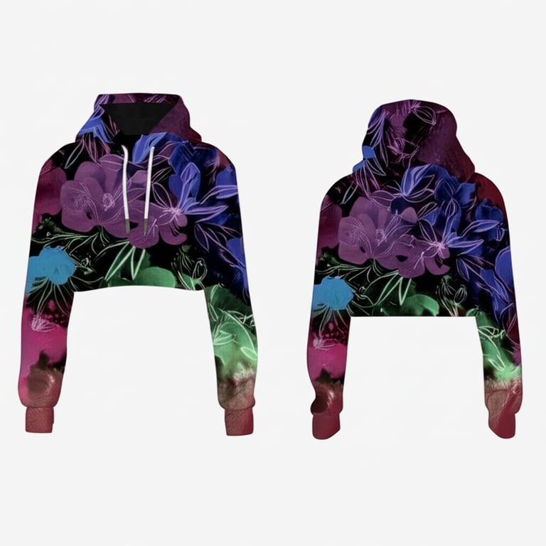 Boxy scuba cropped hoodie