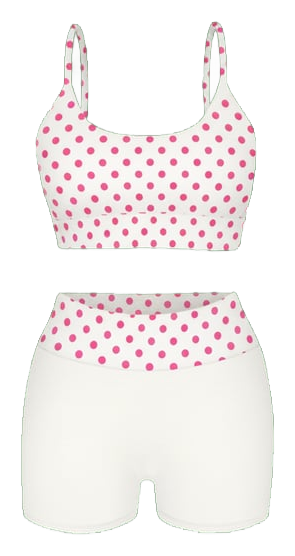 Workout set with criss cross back