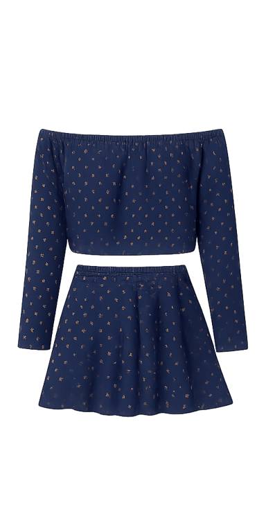 long sleeve off-shoulder set