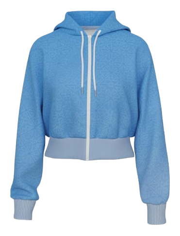 Cropped full-zip hoodie