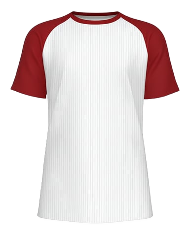 get rid of image, so just plain white and red - Crew neck T-shirt