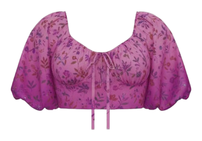 Puff Sleeve Tie-front Crop Top