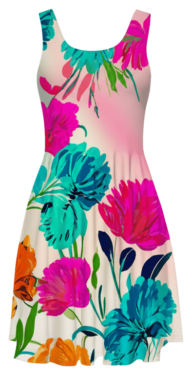 Scoop-neck skater dress